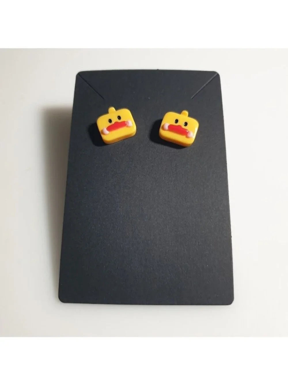 Yellow Cartoon Duck Face Acrylic Stud Earrings Fun Novelty Accessories Girl